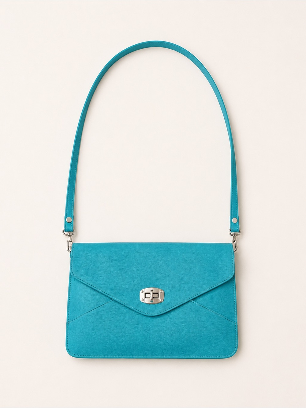 Turquoise Leather Crossbody Bag - Genuine Leather made in Italy